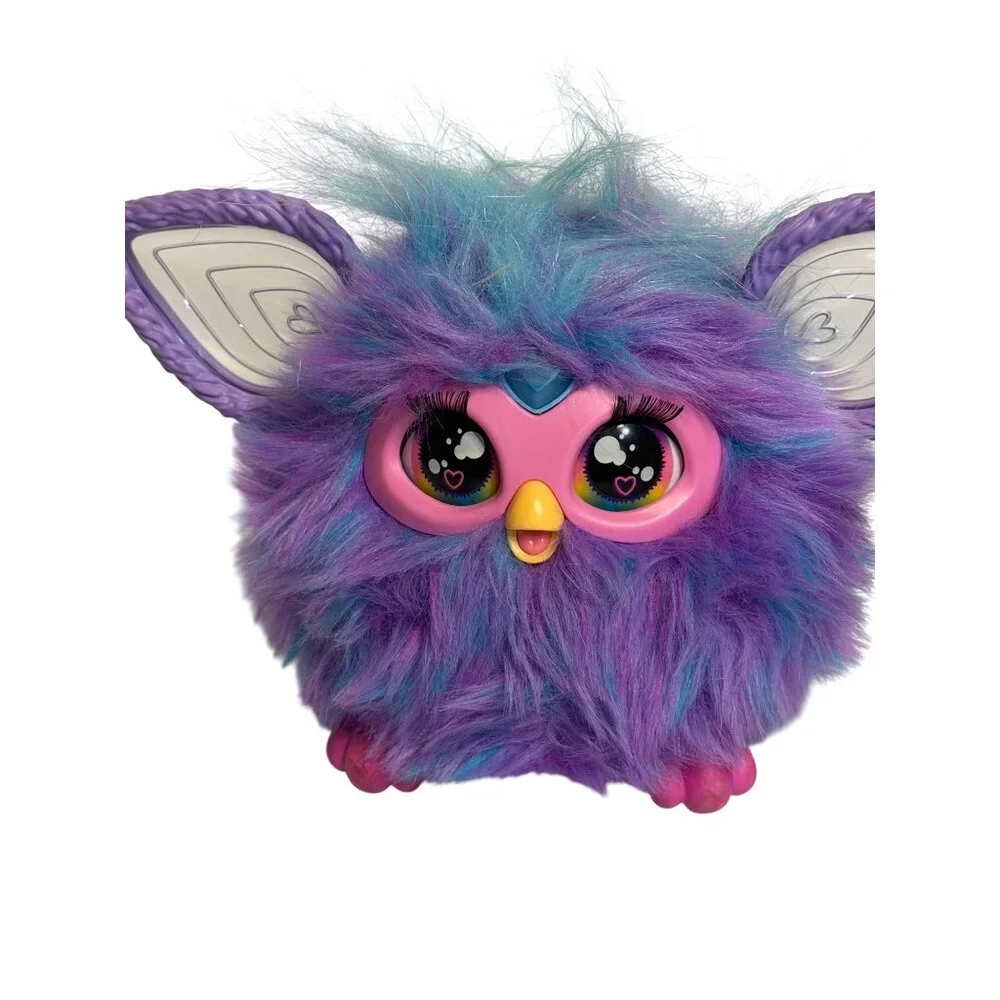 Furby Interactive Plush Toy‎ Purple Blue Furry Pink Glowing Ears TESTED 6